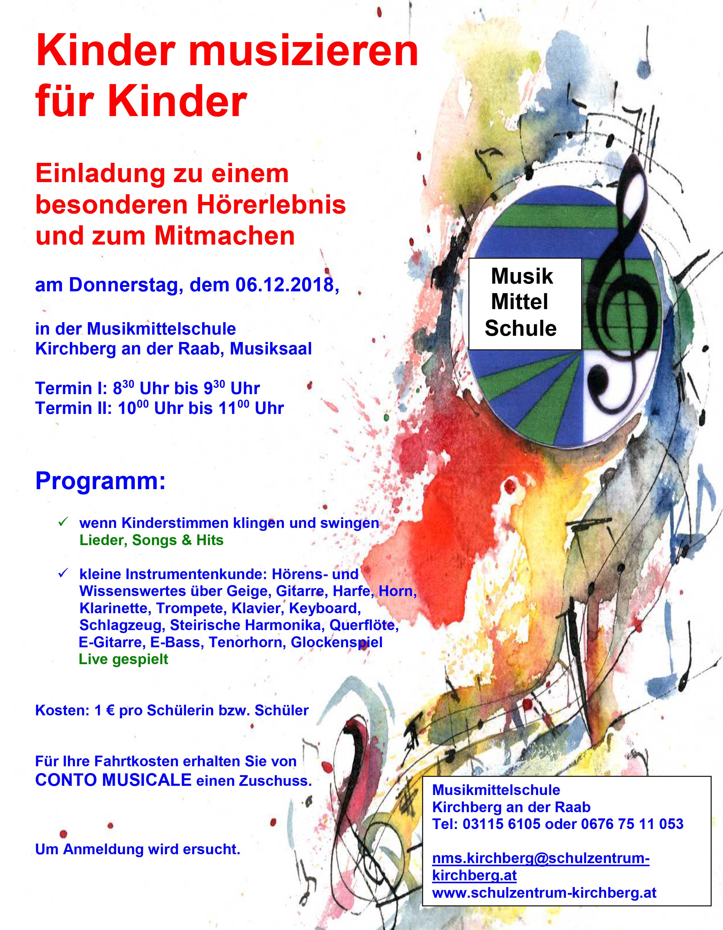 Einladung zum Conto Musicale 2018